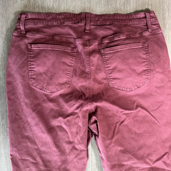 Pistola Skinny Audrey Moto Jeans Maroon Red Burgundy 18 W - Picture 4 of 10